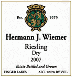 Hermann J. Wiemer - Riesling Dry Finger Lakes 2017
